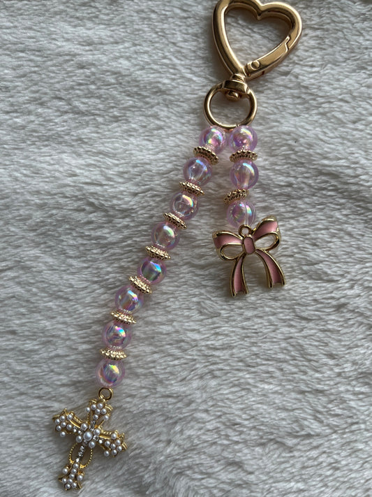 Porte-clés chrétien “Rose de Foi” – Délicatesse et Espérance